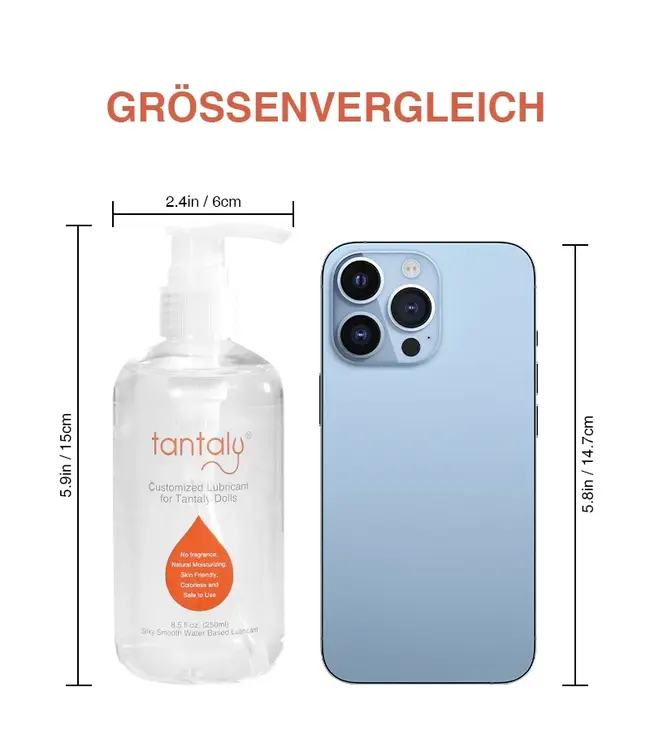 Tantaly Silky Smooth Waterbasis Glijmiddel 250ml – Veilig, Niet-Kleverend & FDA-Gecontroleerd