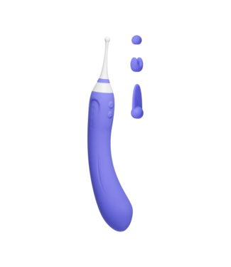 Lovense Doppelseitiger Hyphy Vibrator Lila mit Bluetooth und 3 Silikonaufsätzen