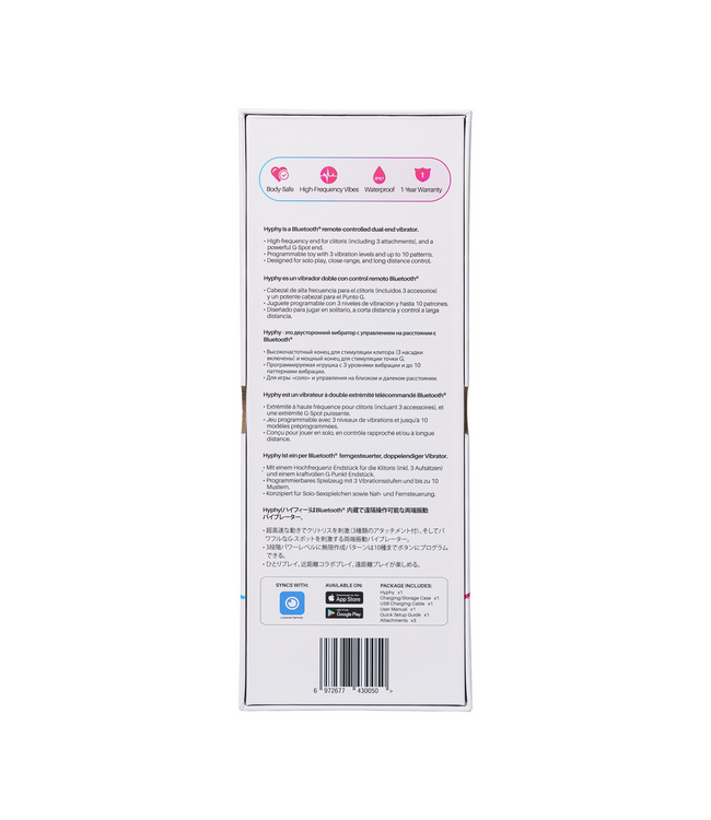 Lovense Lovense Dubbelzijdige Bluetooth Vibrator Paars Met 3 Siliconen Opzetstukken