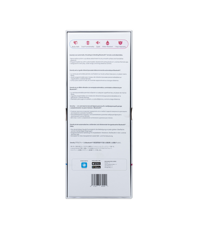 Lovense Gravity Red App-Controlled Vibrating Dildo with Suction Cup Base