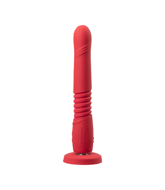 Lovense Lovense Gravity Bluetooth Vibrerende Dildo Met Zuignap 25,9 cm Rood