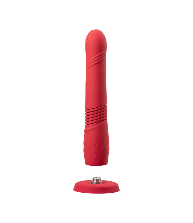 Lovense Lovense Gravity Bluetooth Vibrerende Dildo Met Zuignap 25,9 cm Rood