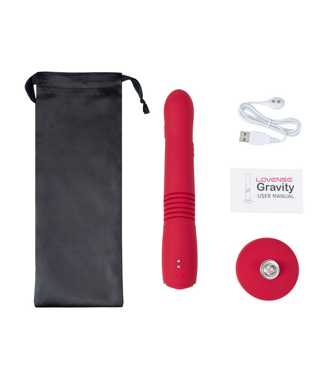 Lovense Vibrierender Dildo Gravity Rot 25,9 cm – App-gesteuert für freihändiges Vergnügen
