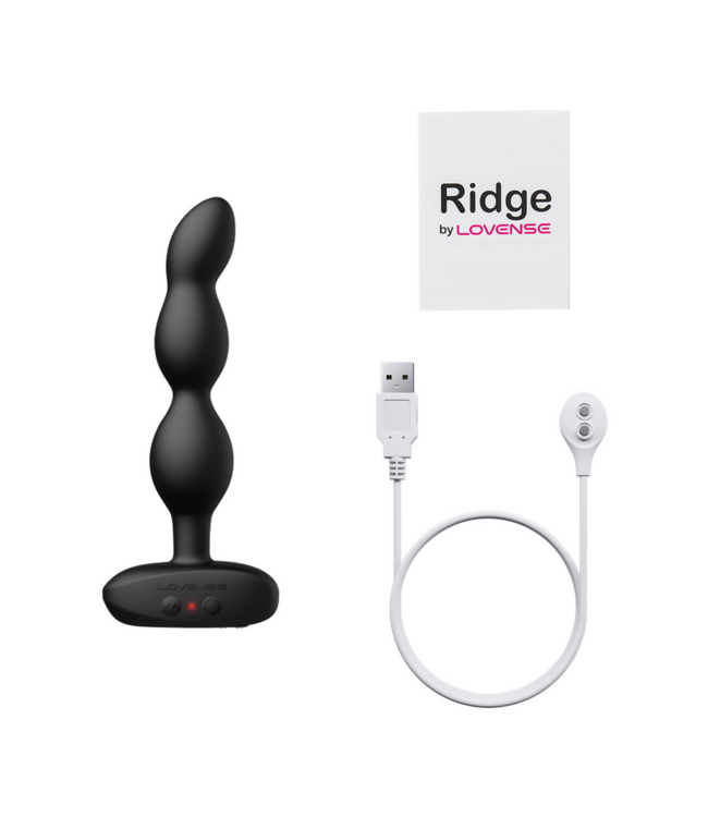 Lovense Ridge App-Controlled Vibrating Anal Beads - 17.25 cm Black