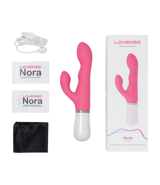 Lovense Nora Pink Bluetooth Rabbit Vibrator - Powerful & Customizable Pleasure