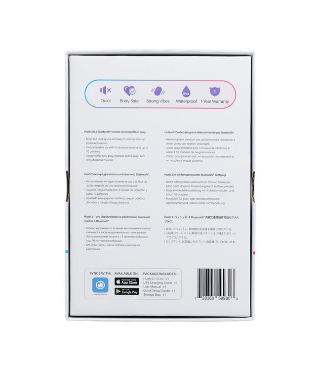 Lovense Hush 2 App-Controlled Butt Plug – Powerful Vibration & 4 Sizes