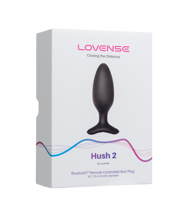 Lovense Hush 2 App-Controlled Butt Plug - 13.5 cm, Powerful Vibrations, Black