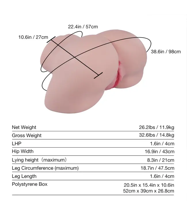 Tantaly Kylie Sexpuppe 11,9 kg | Vielseitige mit Tantabutt & abnehmbarer Vagina