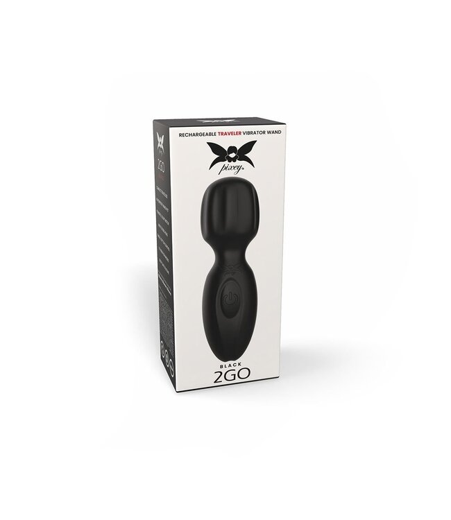 Pixey Compacte USB-Oplaadbare Mini Wand Vibrator Zwart – Stil en Waterdicht