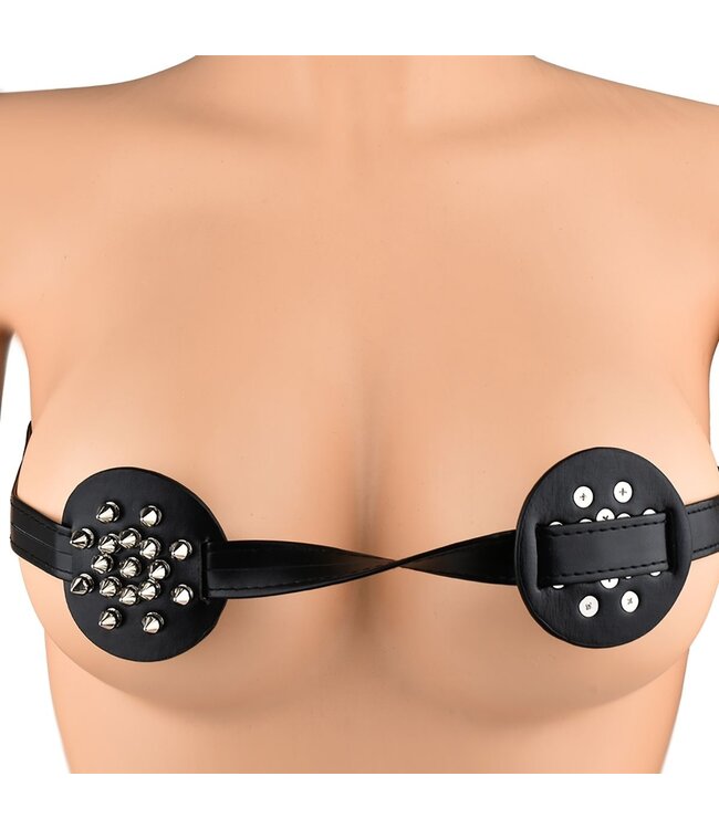 Kiotos Leather Bold Spiked Chest Binder | Adjustable PU Leather for Daring Play