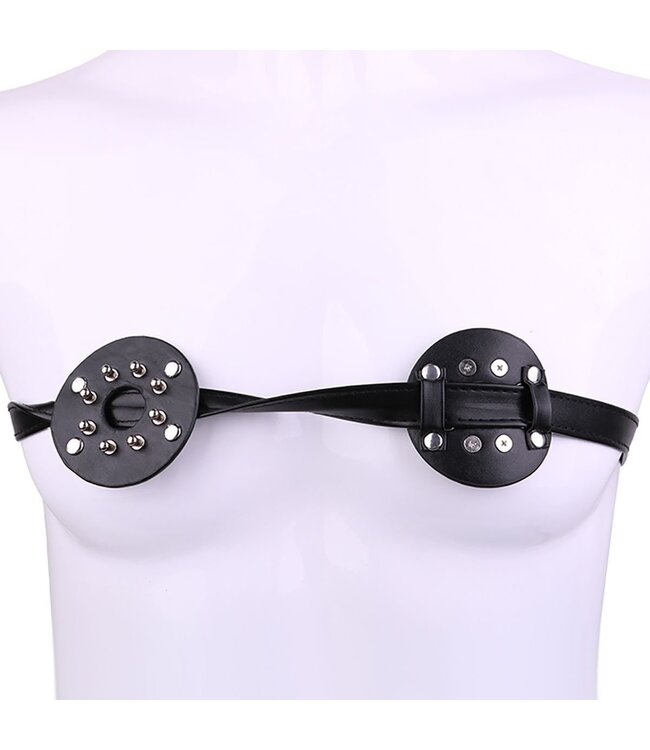 Kiotos Leather Bold Spiked Chest Binder | PU Leather with Open Center & Studs