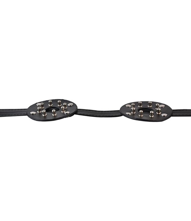 Kiotos Leather Open-Centrum Borstbinder Van PU-Leder Met Afgeronde Spikes