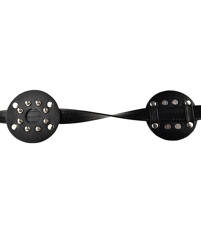 Kiotos Leather Open-Centrum Borstbinder Van PU-Leder Met Afgeronde Spikes