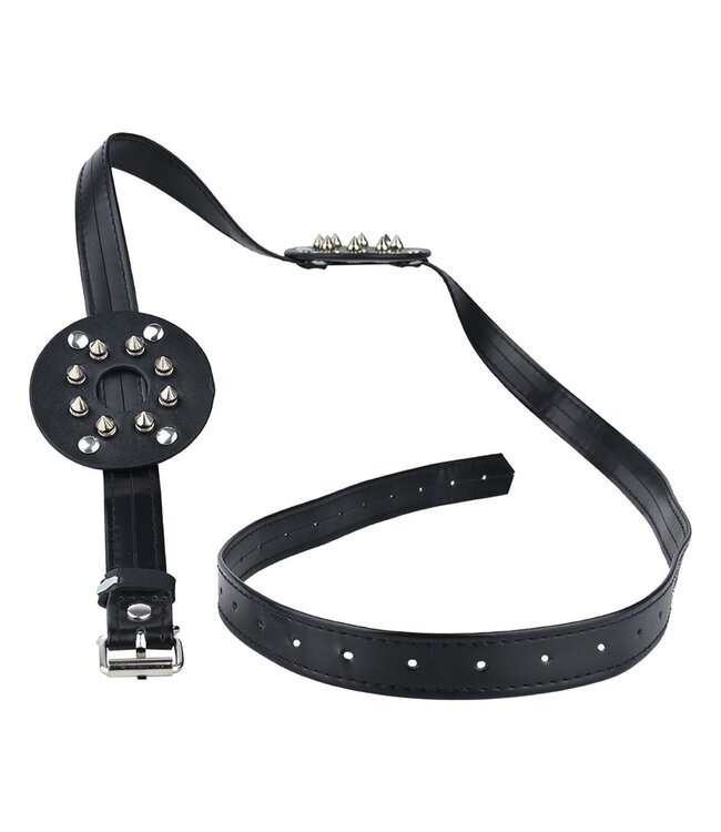 Kiotos Leather Spiked Chest Binder with Open Centre and Adjustable PU Leather Spikes