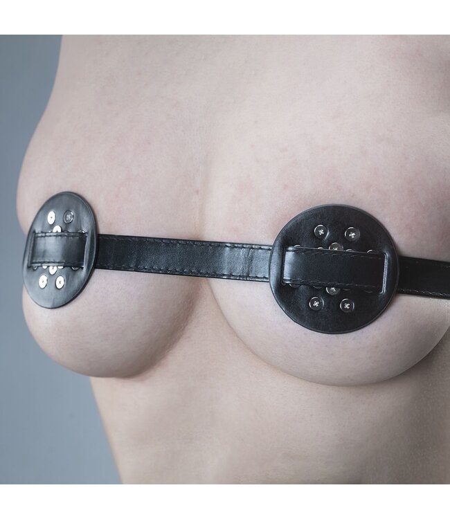 Kiotos Leather Spiked Chest Binder with Open Centre and Adjustable PU Leather Spikes