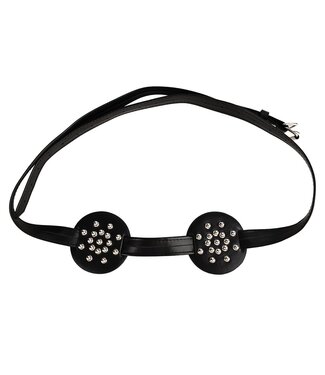 Kiotos Leather Abgerundetes Noppen-Brasstrapping – Stilvoller PU-Leder-Harness für Fetish-Spiel