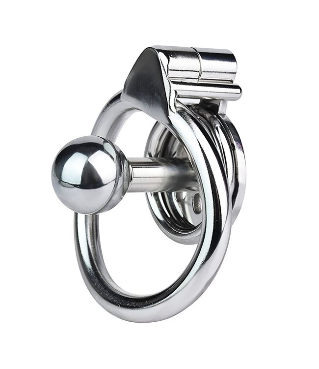 Kiotos Steel Chastity Device Roestvrij Stalen Balplug Groot Met 4,5 cm Ring
