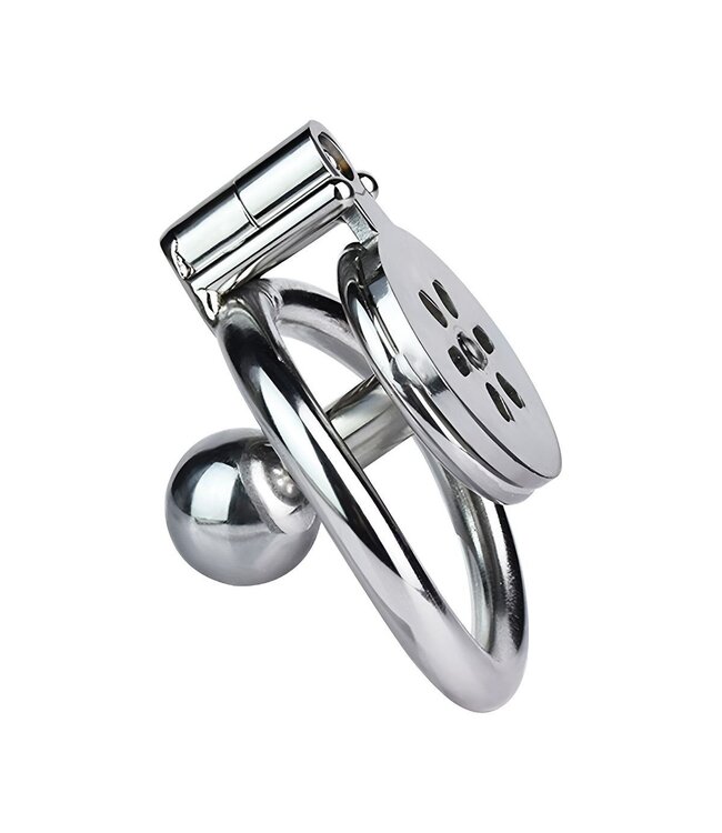 Kiotos Steel Chastity Device Roestvrij Stalen Balplug Groot Met 4,5 cm Ring