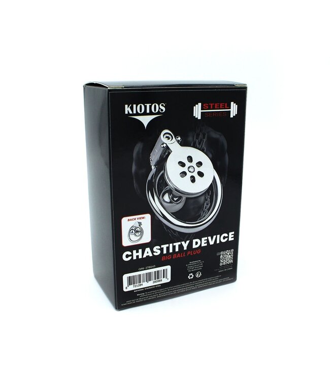 Kiotos Steel Ultimate Comfort Stainless Steel Chastity Belt with Large Ball Plug