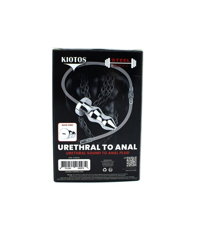 Kiotos Steel Urethrale Sound Met Afneembare Anaal Plug Voor Dubbele Stimulatie