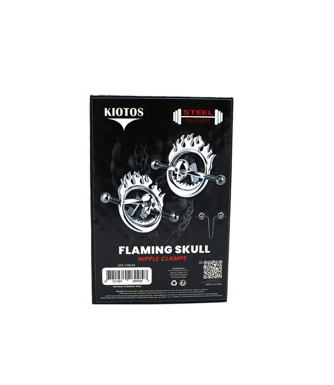 Kiotos Steel Verstelbare Roestvrij Stalen Nipple Clamps Met Schedel Design