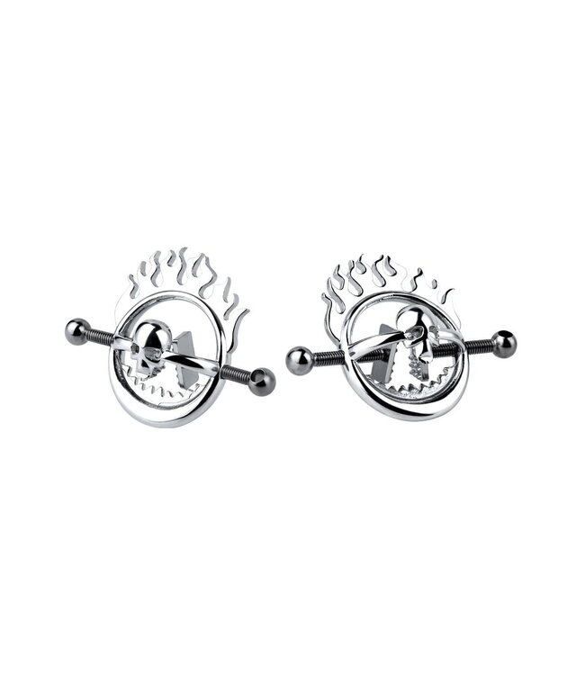 Kiotos Steel Verstelbare Roestvrij Stalen Nipple Clamps Met Schedel Design