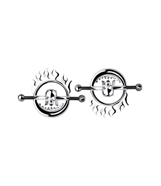 Kiotos Steel Verstelbare Roestvrij Stalen Nipple Clamps Met Schedel Design