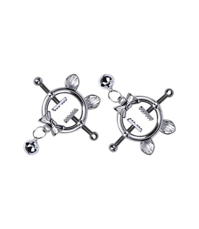 Kiotos Steel Playful Kitten Bow Tie Nipple Clamps - Adjustable & Cute Design