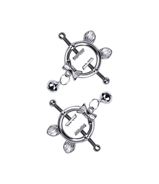 Kiotos Steel Playful Kitten Bow Tie Nipple Clamps - Adjustable & Cute Design