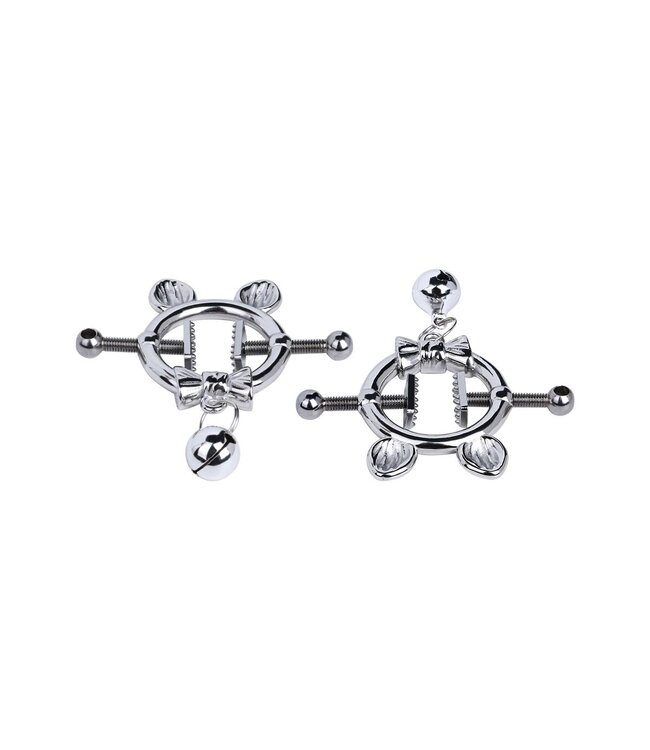 Kiotos Steel Verspielte Kitten Nippelklemmen mit Schleife und Glöckchen – Entdecken!