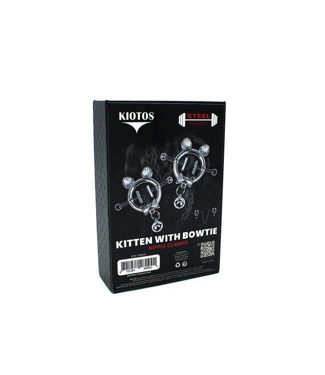 Kiotos Steel Playful Kitten Bow Tie Nipple Clamps - Adjustable & Cute Design