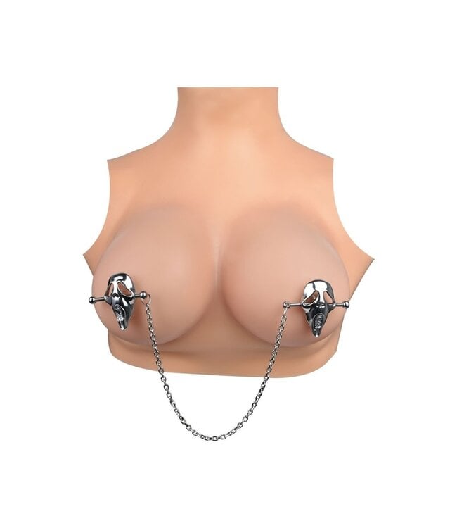 Kiotos Steel Ghostface Mask Nippelklemmen – Elegante BDSM-Klemmen für aufregende Spiele