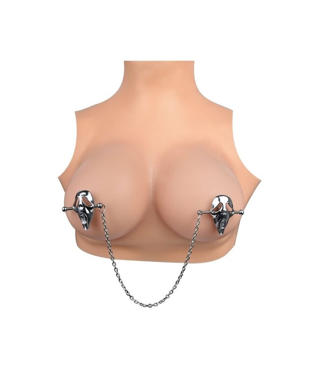 Kiotos Steel Ghostface Nipple Clamps - Adjustable BDSM Stainless Steel Pleasure Gear