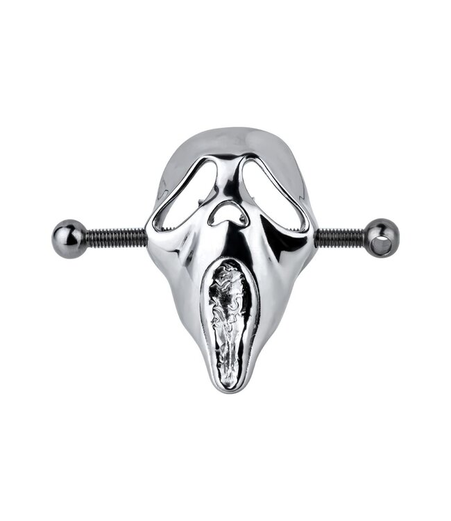 Kiotos Steel Ghostface Design Roestvrijstalen Tepelklemmen Met Verstelbare Grip En Ketting