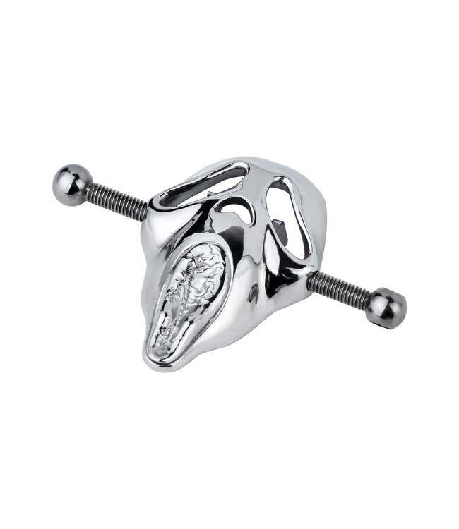 Kiotos Steel Ghostface Design Roestvrijstalen Tepelklemmen Met Verstelbare Grip En Ketting