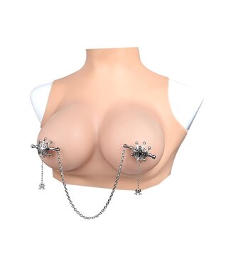 Kiotos Steel Gothic Spider Web Nipple Clamps with Chain - Adjustable Sensation