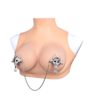 Kiotos Steel Dämonische Stiermaske mit Nippelklemmen | Einzigartige Sinneserfahrung