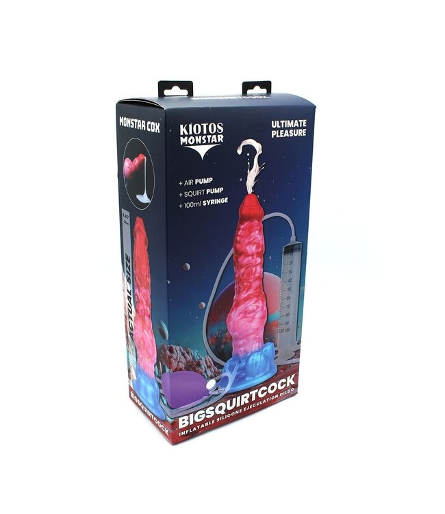 Kiotos Monstar InflateX BigSquirt Opblaasbare Siliconen Dildo Met Ejectiefunctie 24 cm