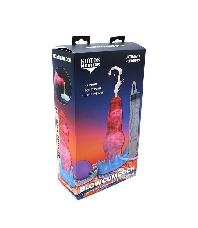 Kiotos Monstar Inflatable Cox Ejaculation Dildo Met Luchtpomp En Zuignap 18 cm
