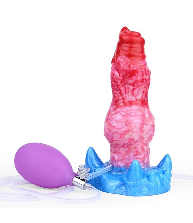 Kiotos Monstar Inflatable Cox Ejaculation Dildo Met Luchtpomp En Zuignap 18 cm