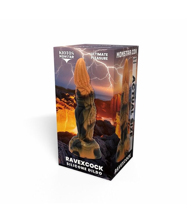 Kiotos Monstar RavexRock Siliconen Dildo 20,5 cm | Robuust Met Brede Stabiele Basis