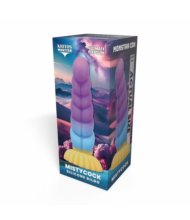 Kiotos Monstar MistyCock Spiral Dildo 22 cm – Luxe Siliconen Met Paars-Blauw Verloop