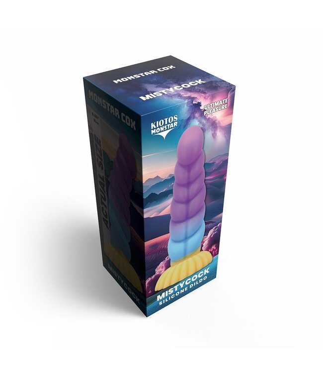 Kiotos Monstar MistyCock Spiral Dildo 22 cm – Luxe Siliconen Met Paars-Blauw Verloop