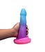 Kiotos Monstar BublixCock Siliconen Dildo 18 cm Roze-Blauwe Schubtextuur Met Brede Basis