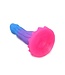 Kiotos Monstar BublixCock Siliconen Dildo 18 cm Roze-Blauwe Schubtextuur Met Brede Basis