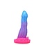 Kiotos Monstar BublixCock Siliconen Dildo 18 cm Roze-Blauwe Schubtextuur Met Brede Basis