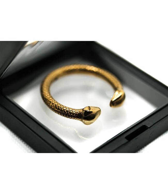 Kiotos Steel Luxury Gold Snake Design Stainless Steel Cock Ring for Enhanced Stimulation