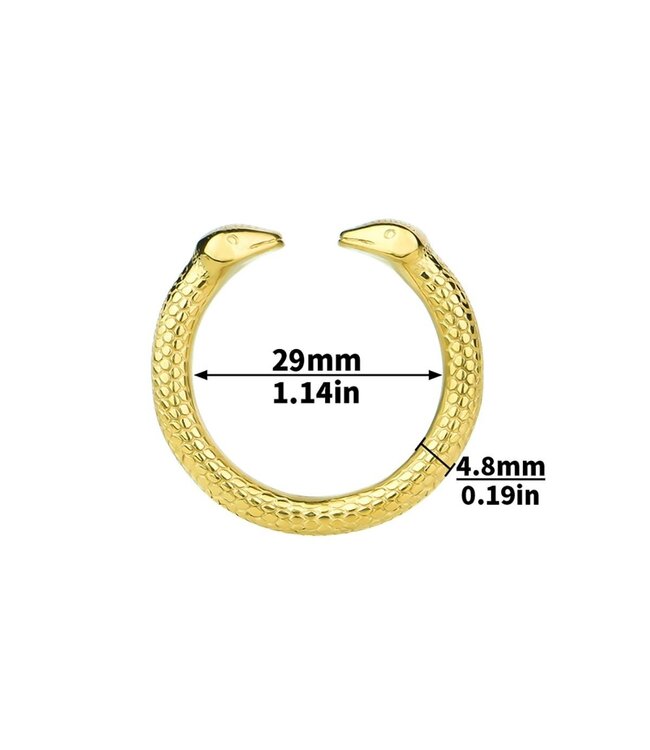 Kiotos Steel Roestvrijstalen Slangring Met Gouden Afwerking En Stevige Druk