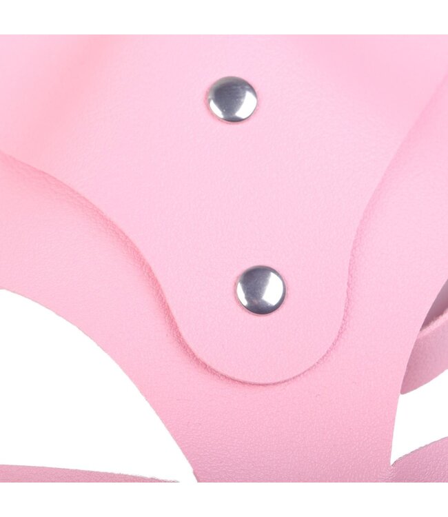 Kattenmasker PVC Met Verstelbare Band In Roze, Zwart En Rood
