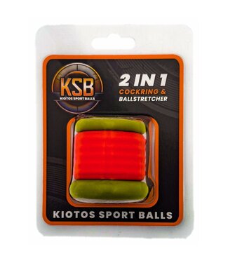Kiotos Sport Balls Siliconen 2-in-1 Cockring En Ballstretcher Set Met Geribbelde Textuur